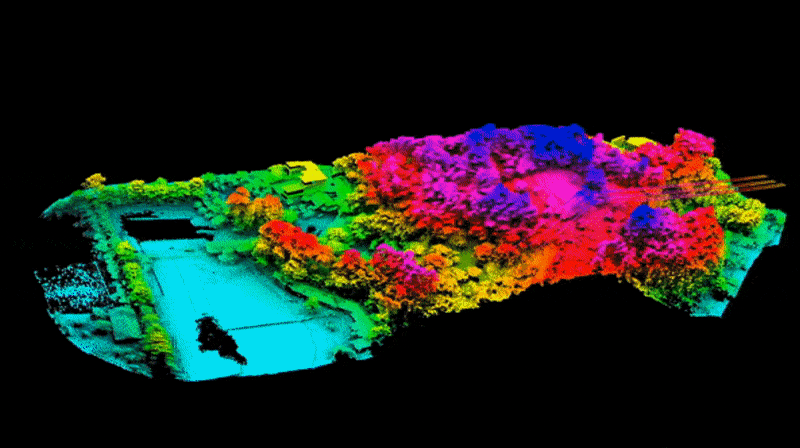 LiDAR drone performing topography mapping