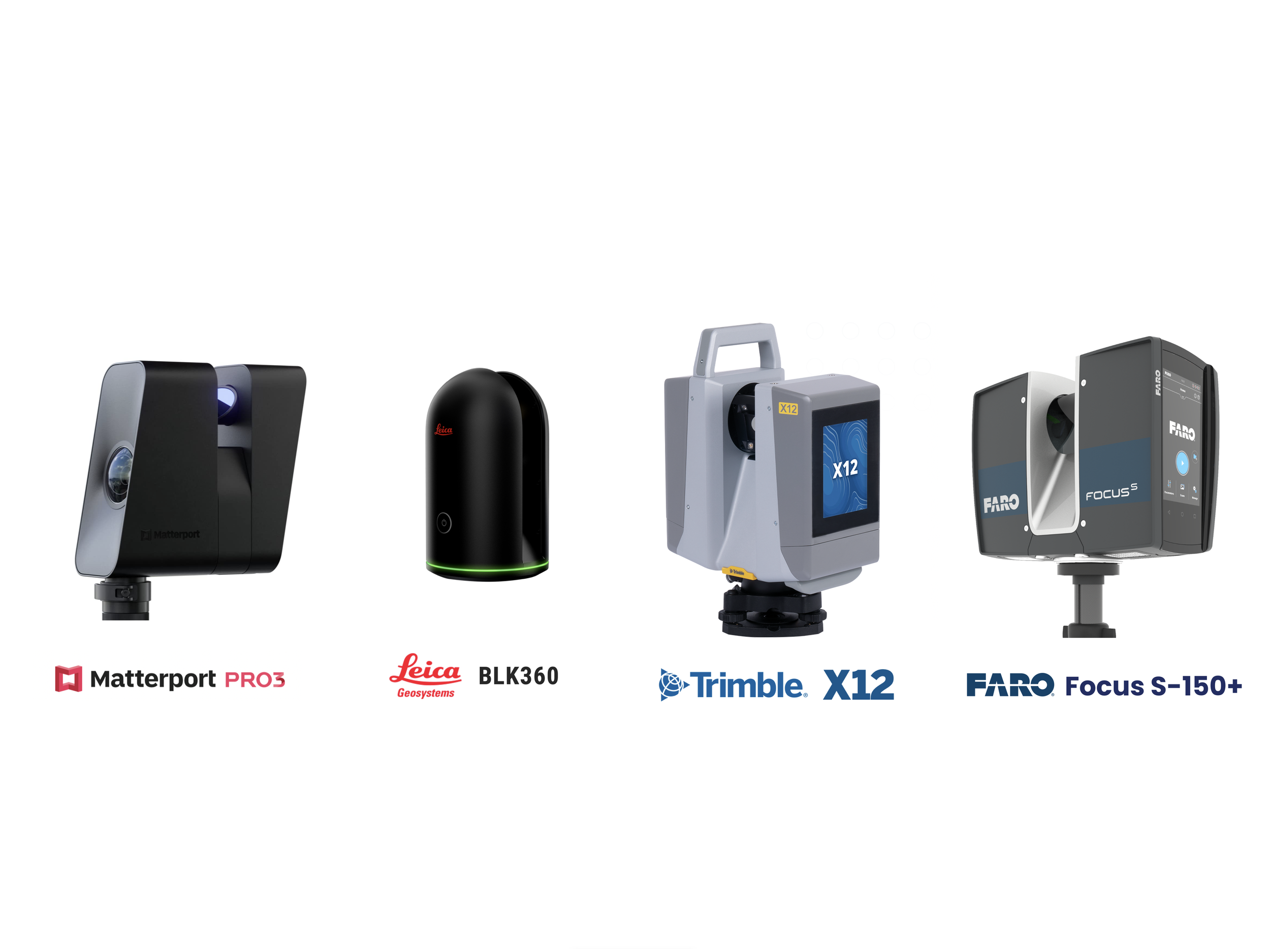Comparison of Matterport Pro3, Leica BLK360, Trimble X12, and Faro Focus scanners