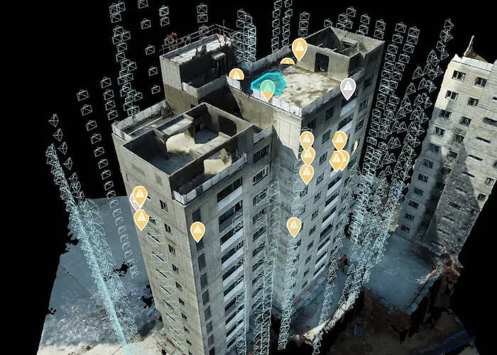 Aerial drone inspection of construction project