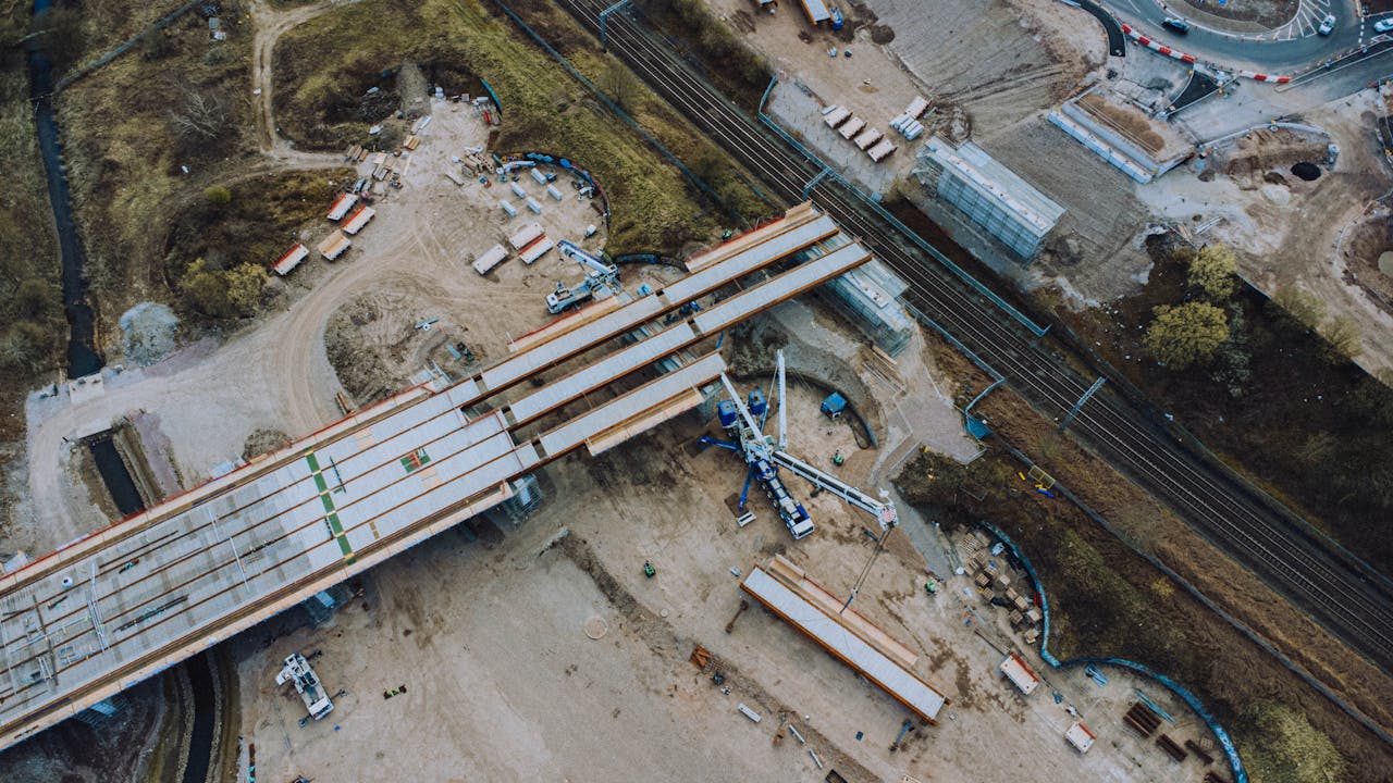 Bridge construction project representing large-scale infrastructure drone monitoring
