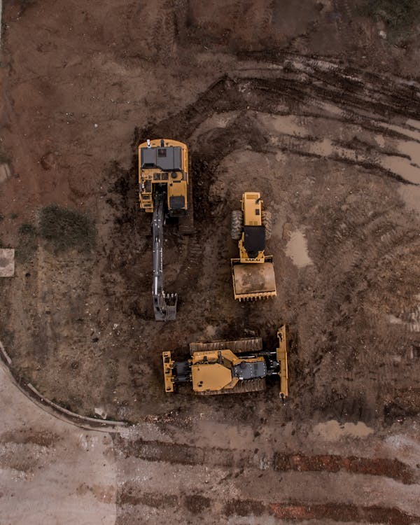 Aerial construction site view showing a typical orthomosaic mapping subject