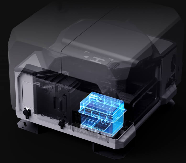 DJI Dock 2 interior showing battery charging mechanism for autonomous drone operations