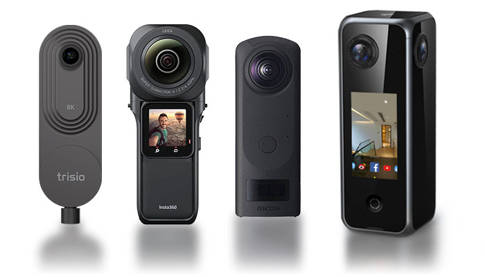 Compatible 360 cameras for virtual tours including Trisio, Insta360, Ricoh Theta, and other 360-degree cameras
