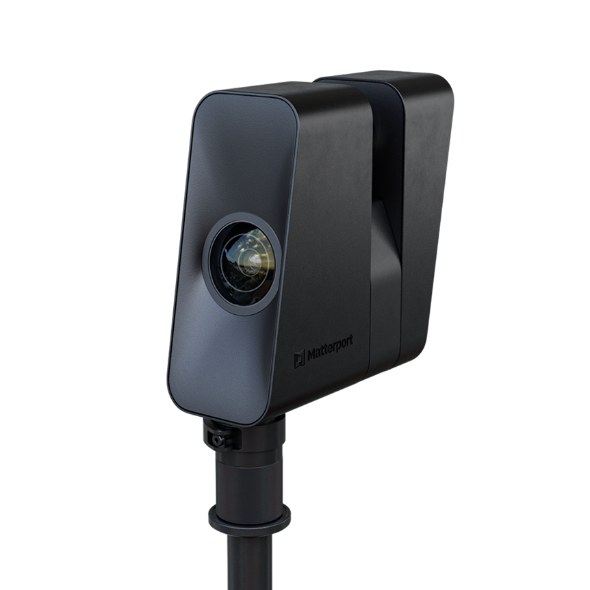 Matterport Pro3 camera mounted on tripod for 3D virtual tour capture