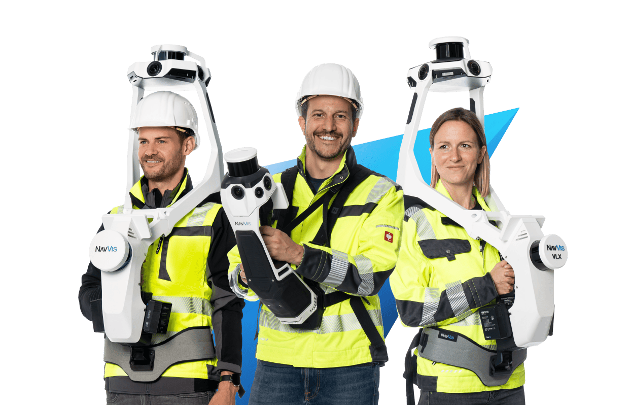 NavVis VLX3 scanning features — the dual 32-layer LiDAR system captures 3D SLAM data across multiple planes simultaneously