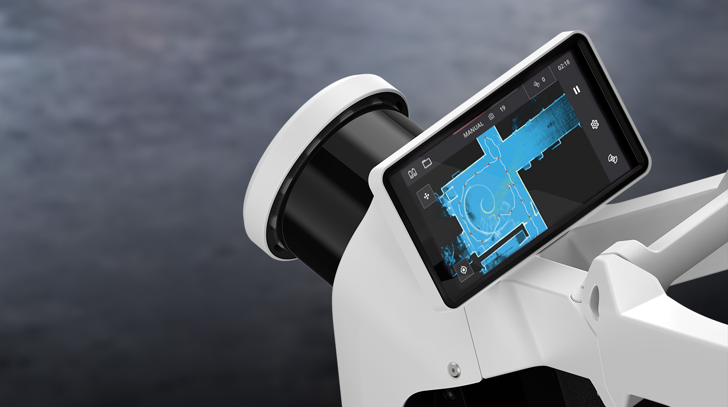 NavVis VLX3 indoor scanning features — dual LiDAR sensors capture dense point cloud data while panoramic cameras record visual imagery