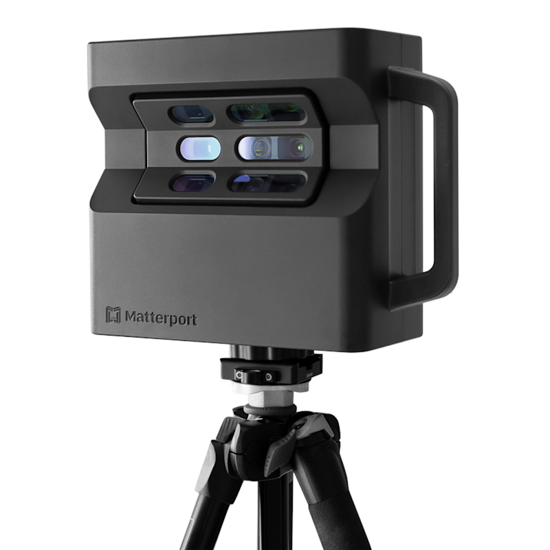 Matterport Pro2 camera mounted on a professional tripod, ready for scanning
