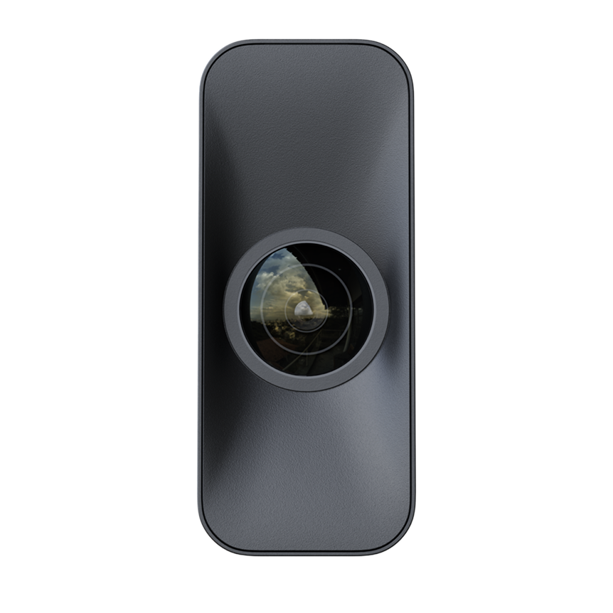 Matterport Pro3 camera front view showing the LiDAR lens on a white background